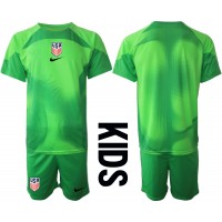 Echipament fotbal Statele Unite Portar Tricou Deplasare Mondial 2022 pentru copii maneca scurta (+ Pantaloni scurti)